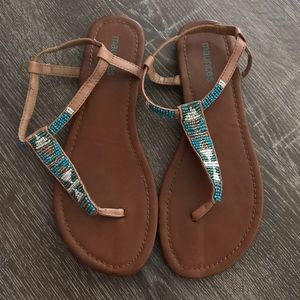 Maurice's Beaded Thong Sandals 7